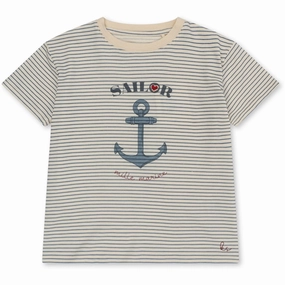 Konges Sljd Stripe Bluie Famo T-shirt Stitch Laid-back