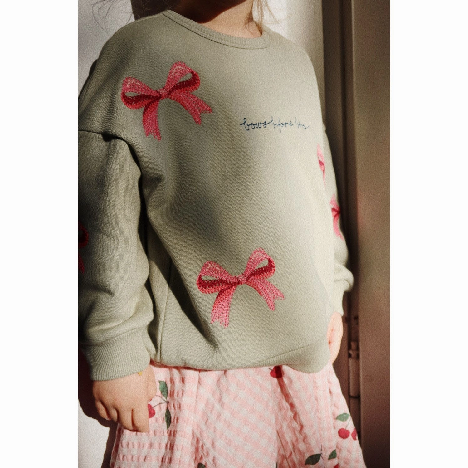 Konges Sljd Tea Lou Bow Sweatshirt Ocs Linen