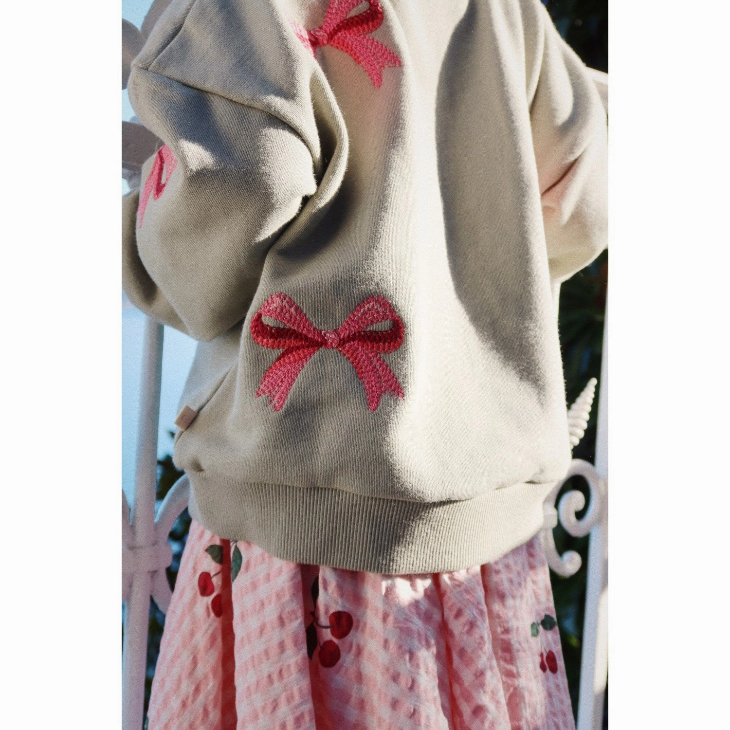 Konges Sljd Tea Lou Bow Sweatshirt Ocs Linen