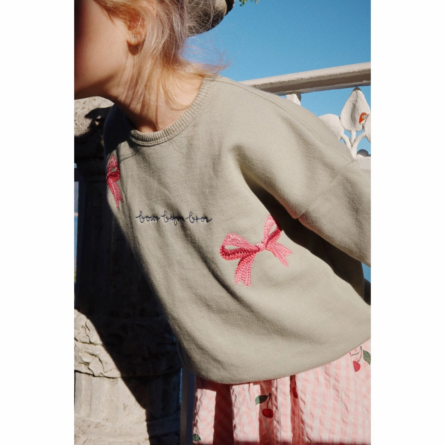 Konges Sljd Tea Lou Bow Sweatshirt Ocs Linen