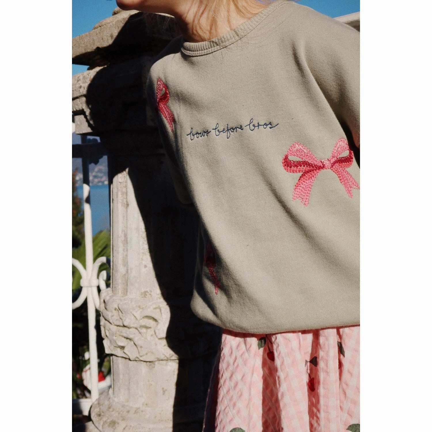 Konges Sljd Tea Lou Bow Sweatshirt Ocs Linen