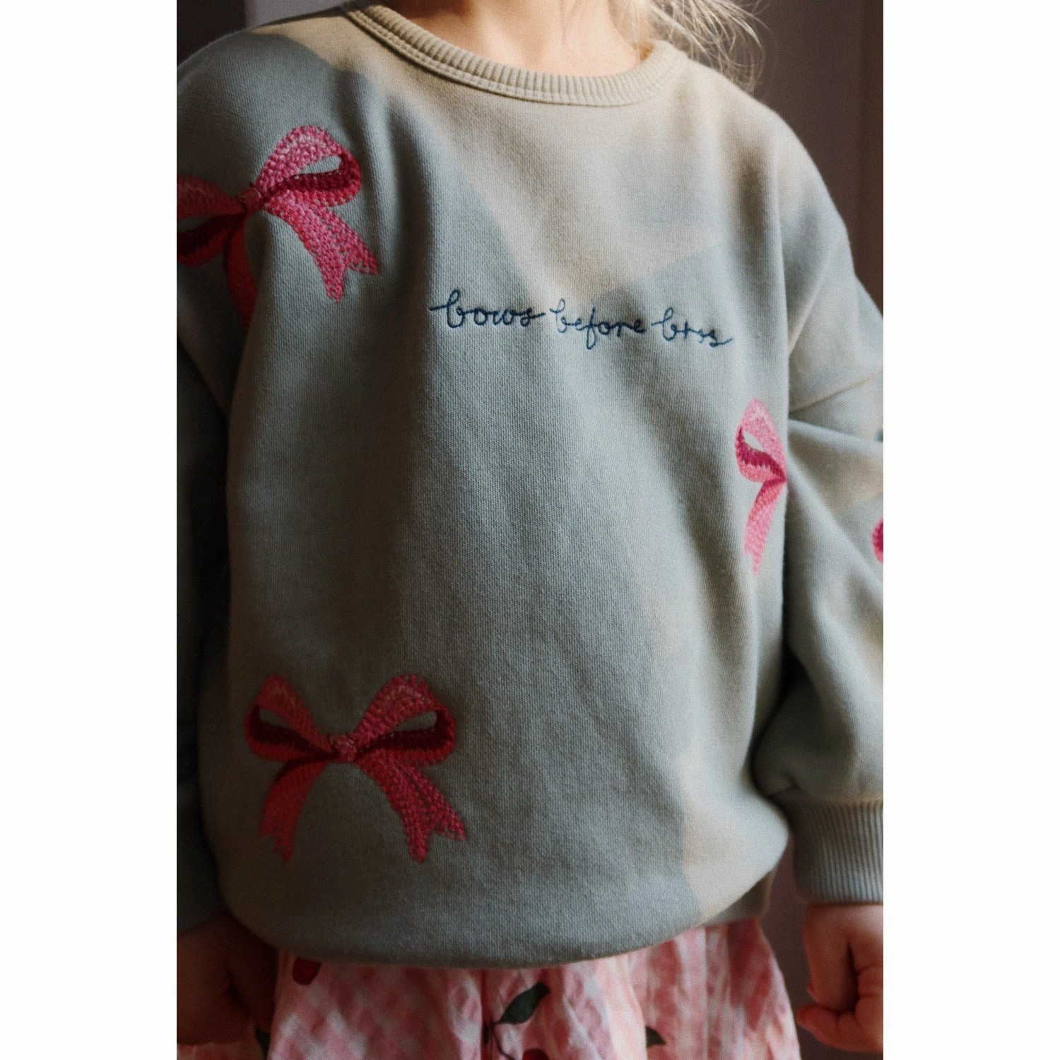 Konges Sljd Tea Lou Bow Sweatshirt Ocs Linen