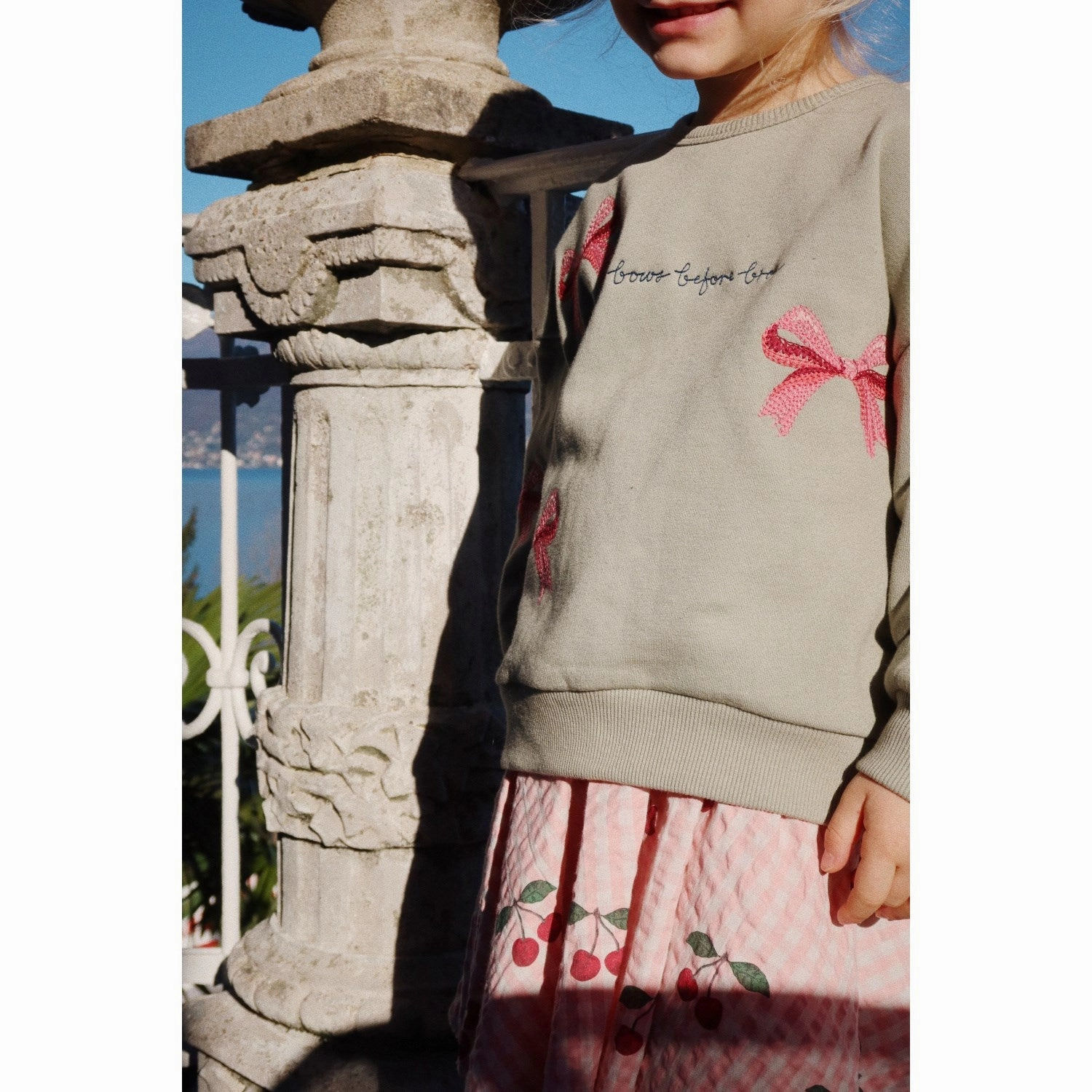 Konges Sljd Tea Lou Bow Sweatshirt Ocs Linen