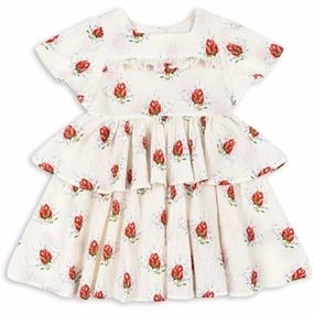 Konges Sljd Vita Rosa Elin Frill Dress Texture Exquisite
