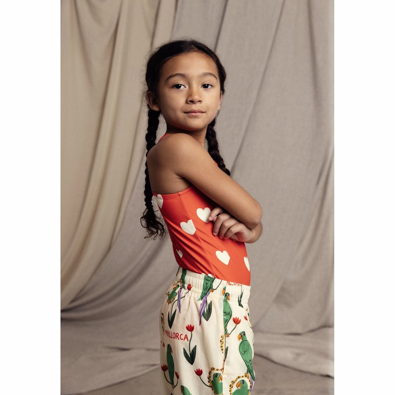 Lace Mini Rodini Multi Parrots AOP Nylon Tracksuit Pants