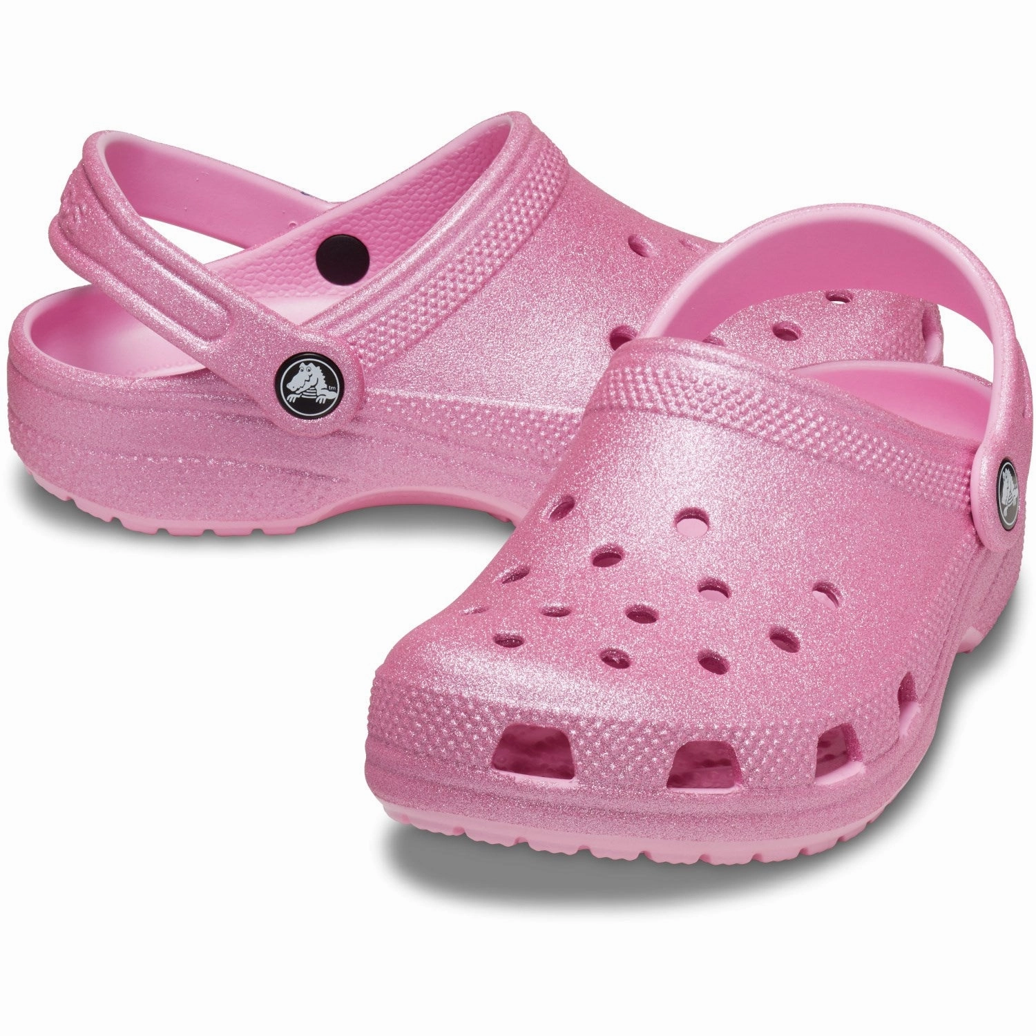 Lace-up Crocs Pink Tweed Glitter Classic Glitter Clog