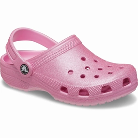 Lace-up Crocs Pink Tweed Glitter Classic Glitter Clog Rubber soles
