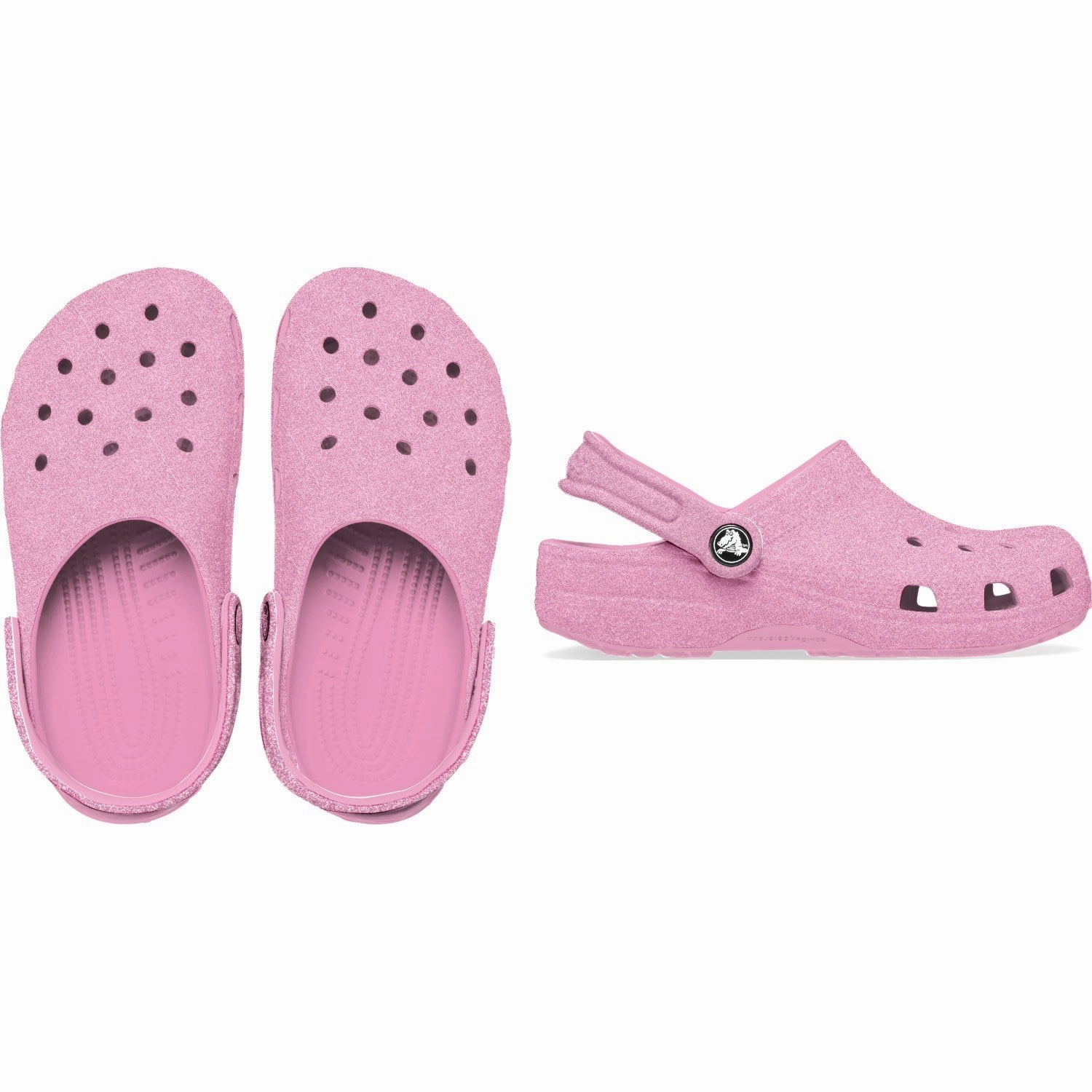 Lace-up Crocs Pink Tweed Glitter Classic Glitter Clog
