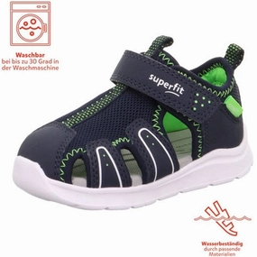 Lace-up Superfit Wave Sandals Blue/Lightgreen Mesh shoes