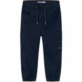 Laid-back Name It Navy Blazer Ben Cargo Twill Pants Noos Pleat