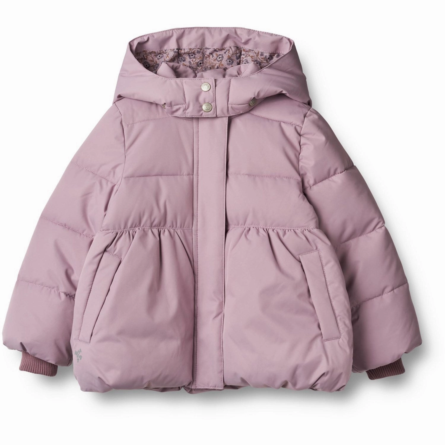 Laid-back Wheat Soft Lilac Puffer Jacket Karla Embroidery