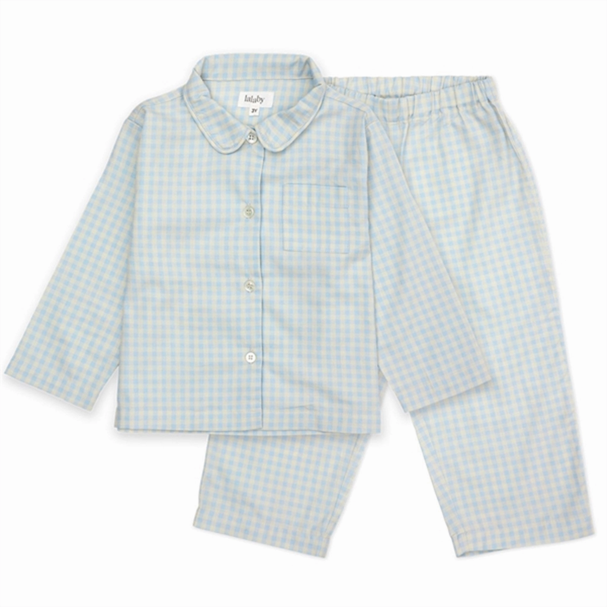 lalaby Blue Gingham Classic Pyjamas Grandiose Trend