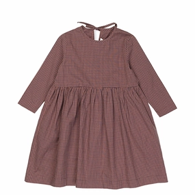 lalaby Indigo Check Paloma Dress Ethical Iconic Brand