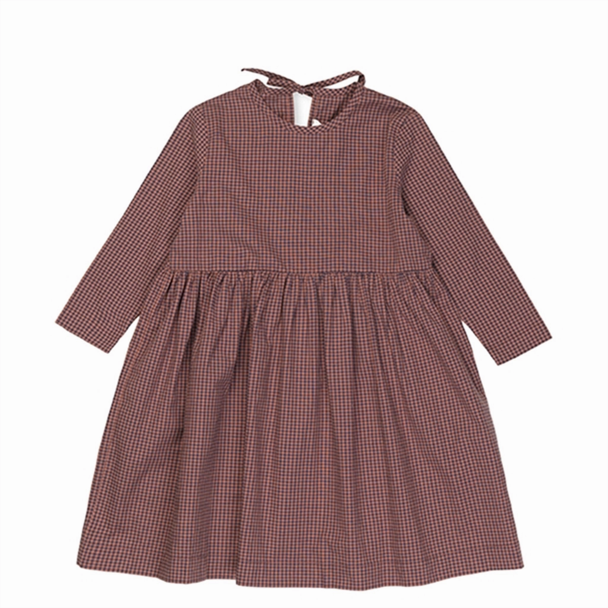 lalaby Indigo Check Paloma Dress Unique Exquisite