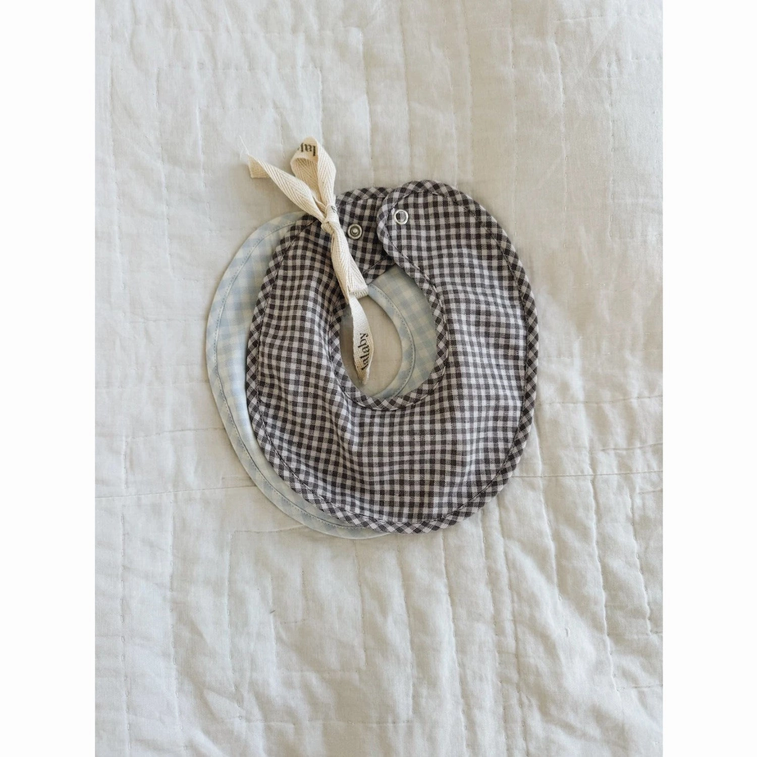 Lalaby Mini Check Blue Bibi Bib 2-Pack Mini Check Blue Esteemed Excellence