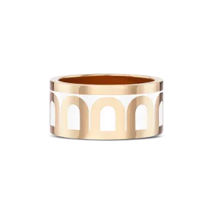 L'Arc de DAVIDOR Ring GM, 18k Rose Gold with Neige Lacquered Ceramic