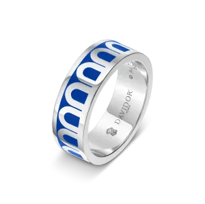 L'Arc de DAVIDOR Ring MM, 18k White Gold with Riviera Lacquered Ceramic