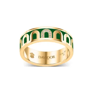 LArc de DAVIDOR Ring MM, 18k Yellow Gold with Palais Royal Lacquered Ceramic and Porta Simple Diamonds