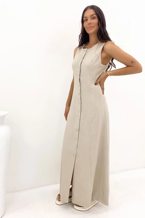 Laurel Maxi Dress Oatmeal sale washing machine sale makeup