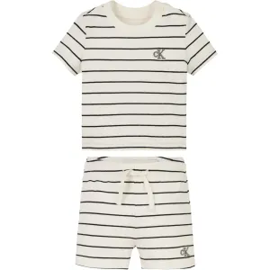Lavish Calvin Klein Tofu / Ck Black Stripe Stripe Ss T-Shirt Shorts Set Genuine