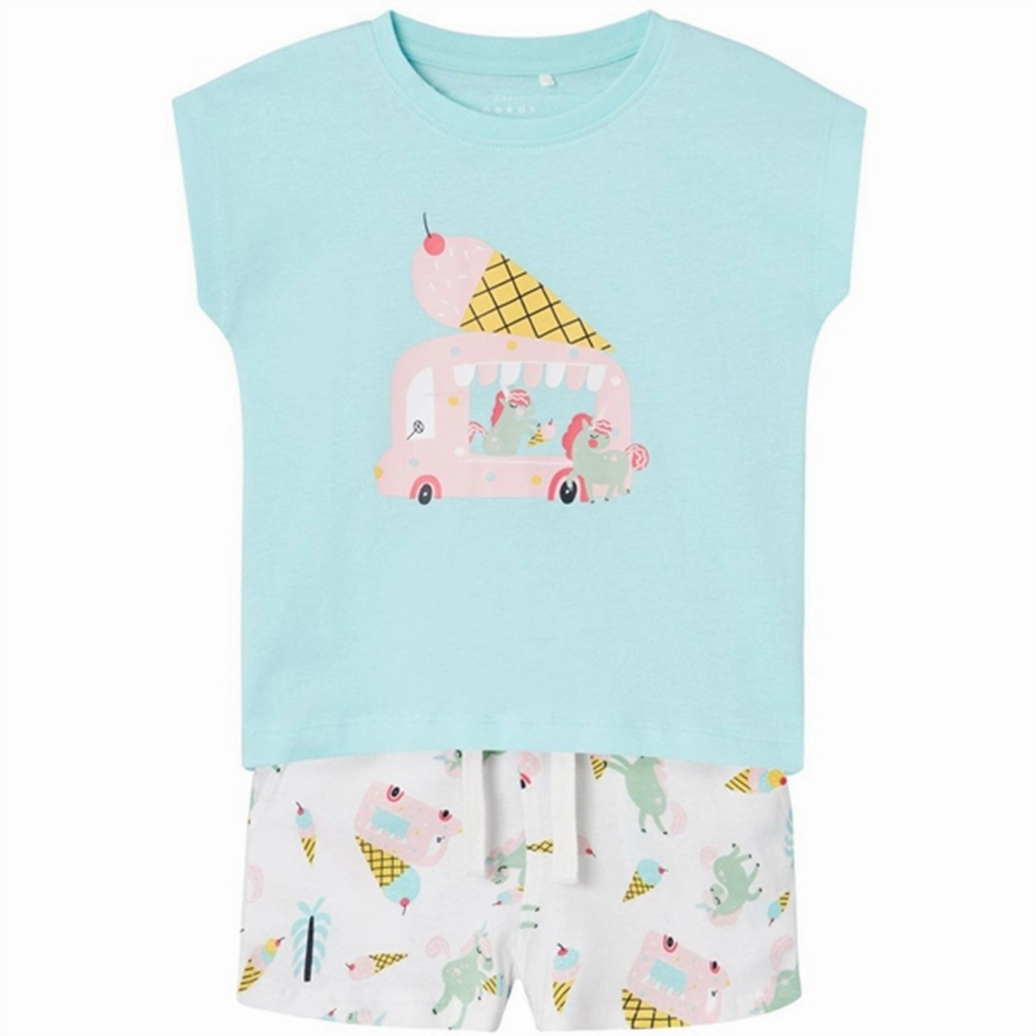 Enchanting Name it Blue Tint Unicorns And Icecreams Vigea T-Shirt Set Premium Quality