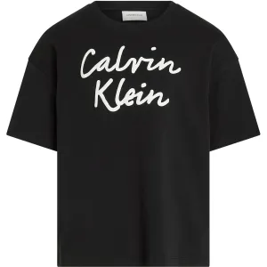 Leadership Calvin Klein Ck Black Script Logo Boxy Ss T-Shirt Style