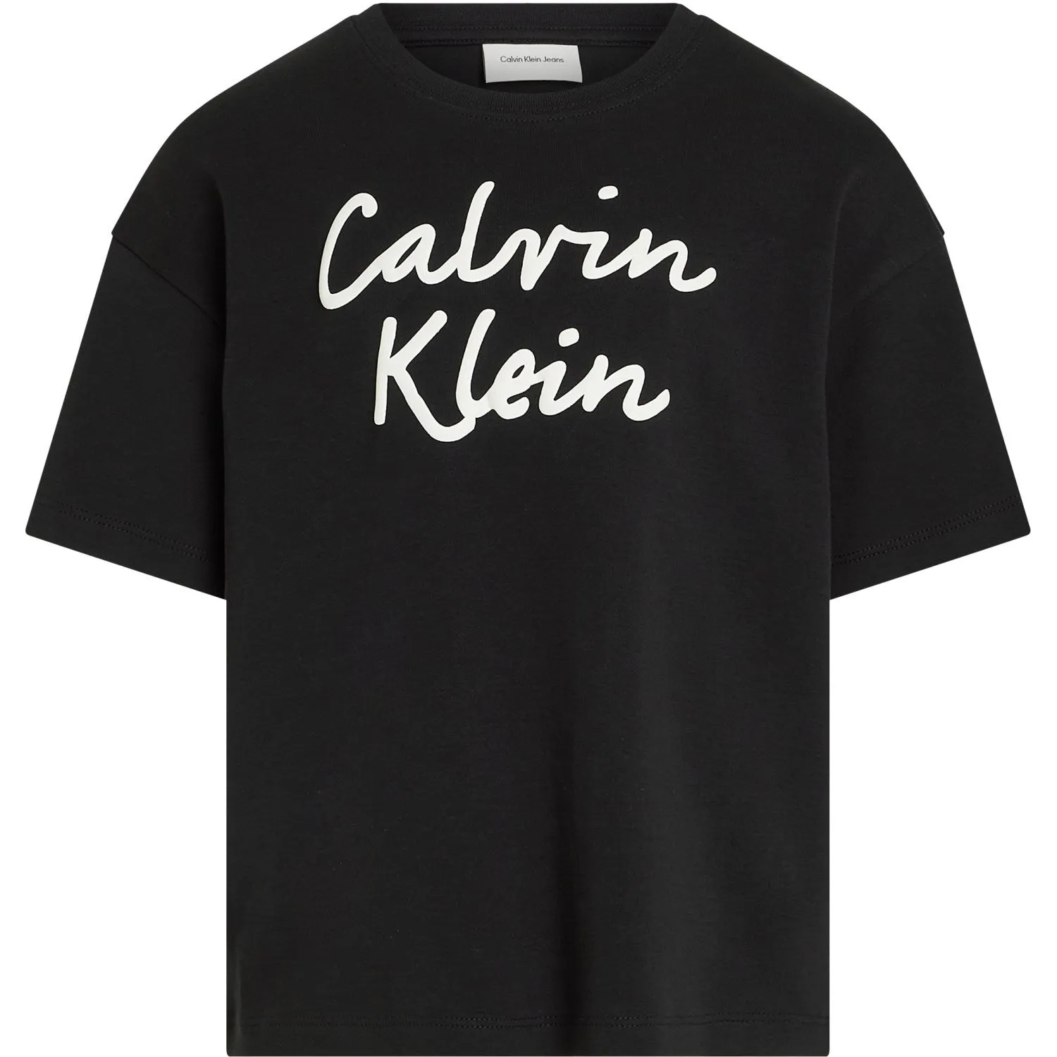 Calvin Klein Ck Black Script Logo Boxy Ss T-Shirt Exquisite Classic