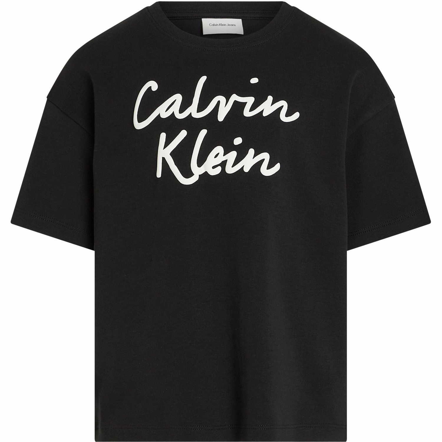 Leadership Calvin Klein Ck Black Script Logo Boxy Ss T-Shirt Style