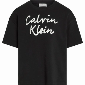 Leadership Calvin Klein Ck Black Script Logo Boxy Ss T-Shirt Style