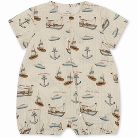 Leather Konges Sljd Sail Away Ace Romper Linen