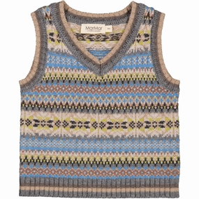 Leather MarMar Light Cotton Wool Fair Isle Taj B Knit Vest Style