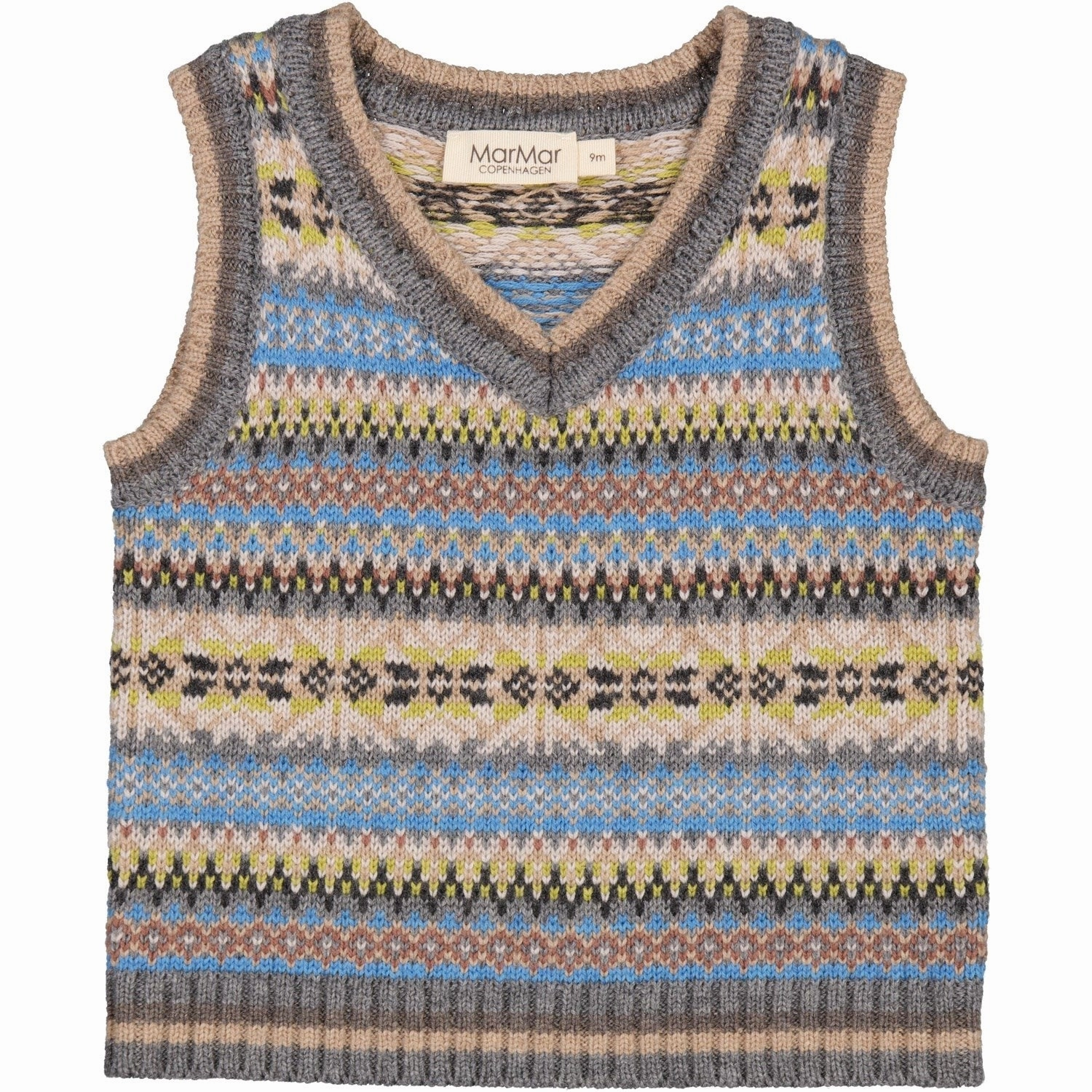 Leather MarMar Light Cotton Wool Fair Isle Taj B Knit Vest Style