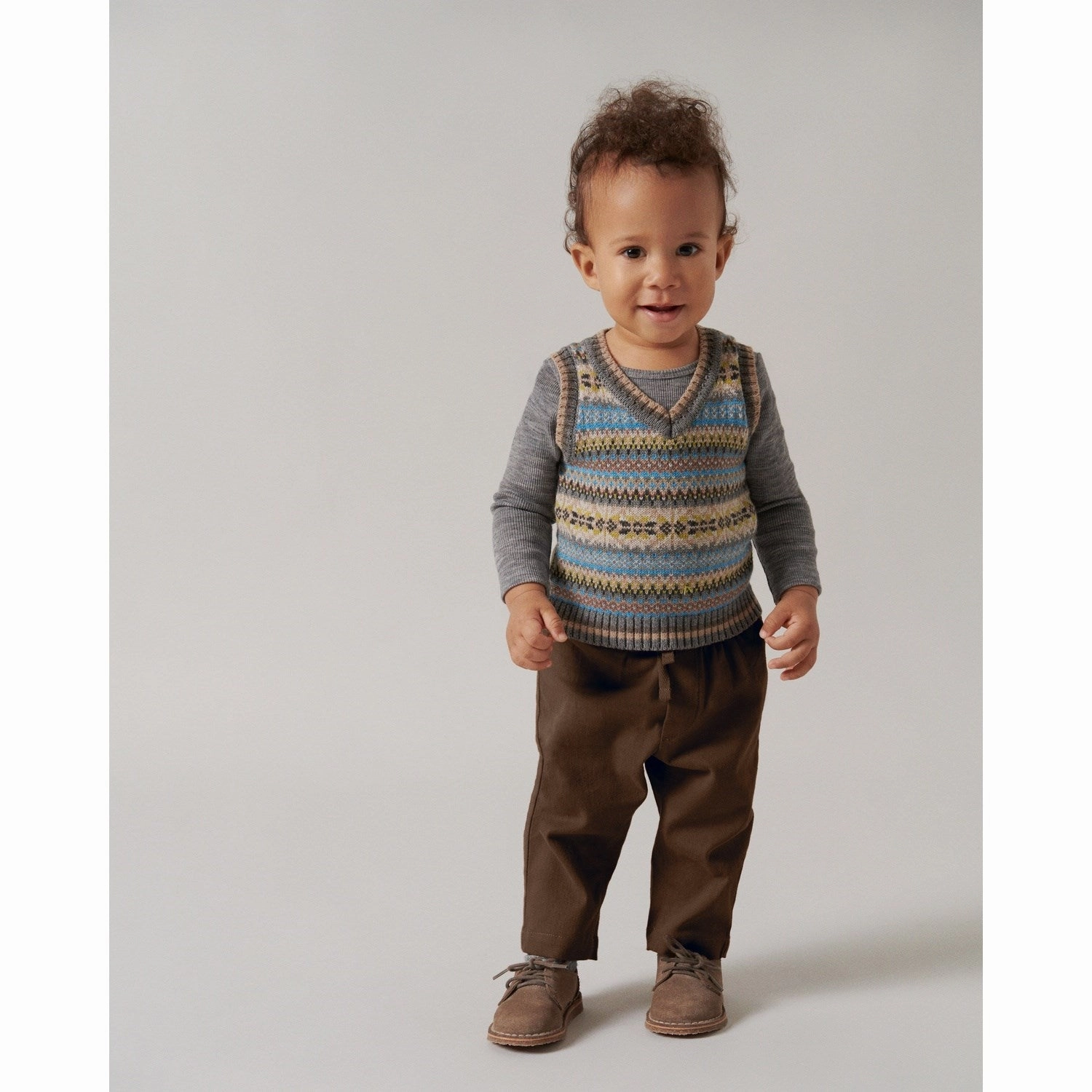 Leather MarMar Light Cotton Wool Fair Isle Taj B Knit Vest