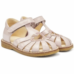 Leather soles Angulus Hjerte Sandals Pale Rose/Rose Glitter Office shoes