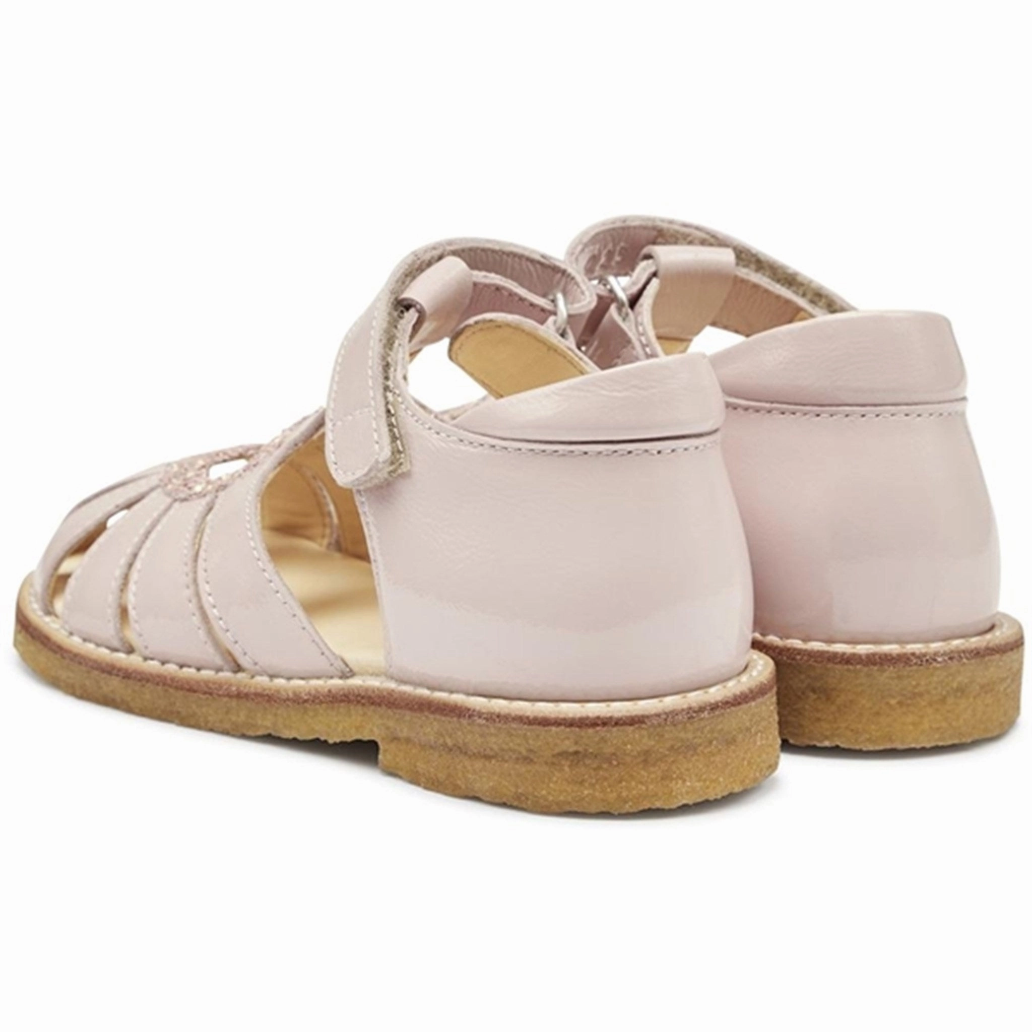 Leather soles Angulus Hjerte Sandals Pale Rose/Rose Glitter