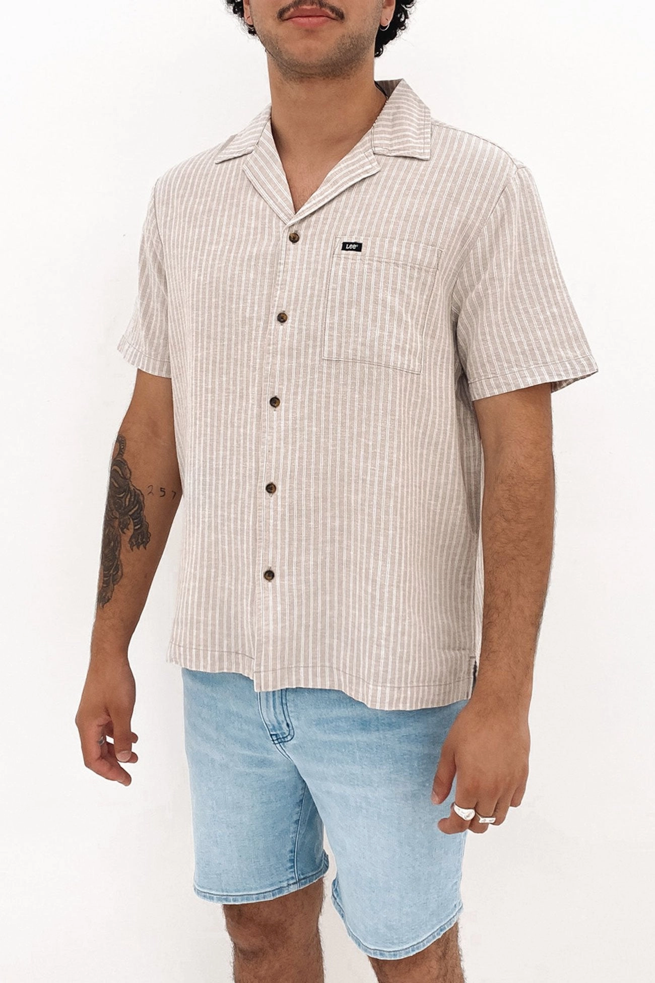 Lee Holiday Shirt Sand Stripe sale makeup sale men