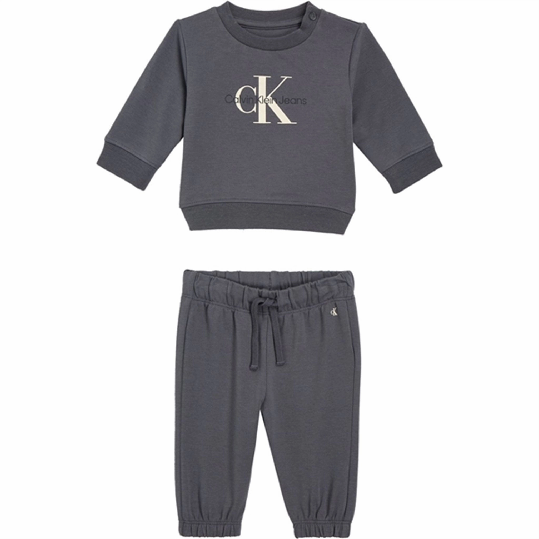 Precious Calvin Klein Monogram Sweatshirt Set Dark Grey Refined