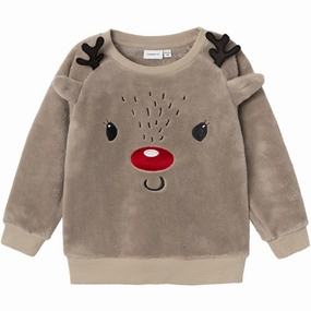 Legendary Name It Weathered Teak Reindeer Teddy Sweatshirt Trend