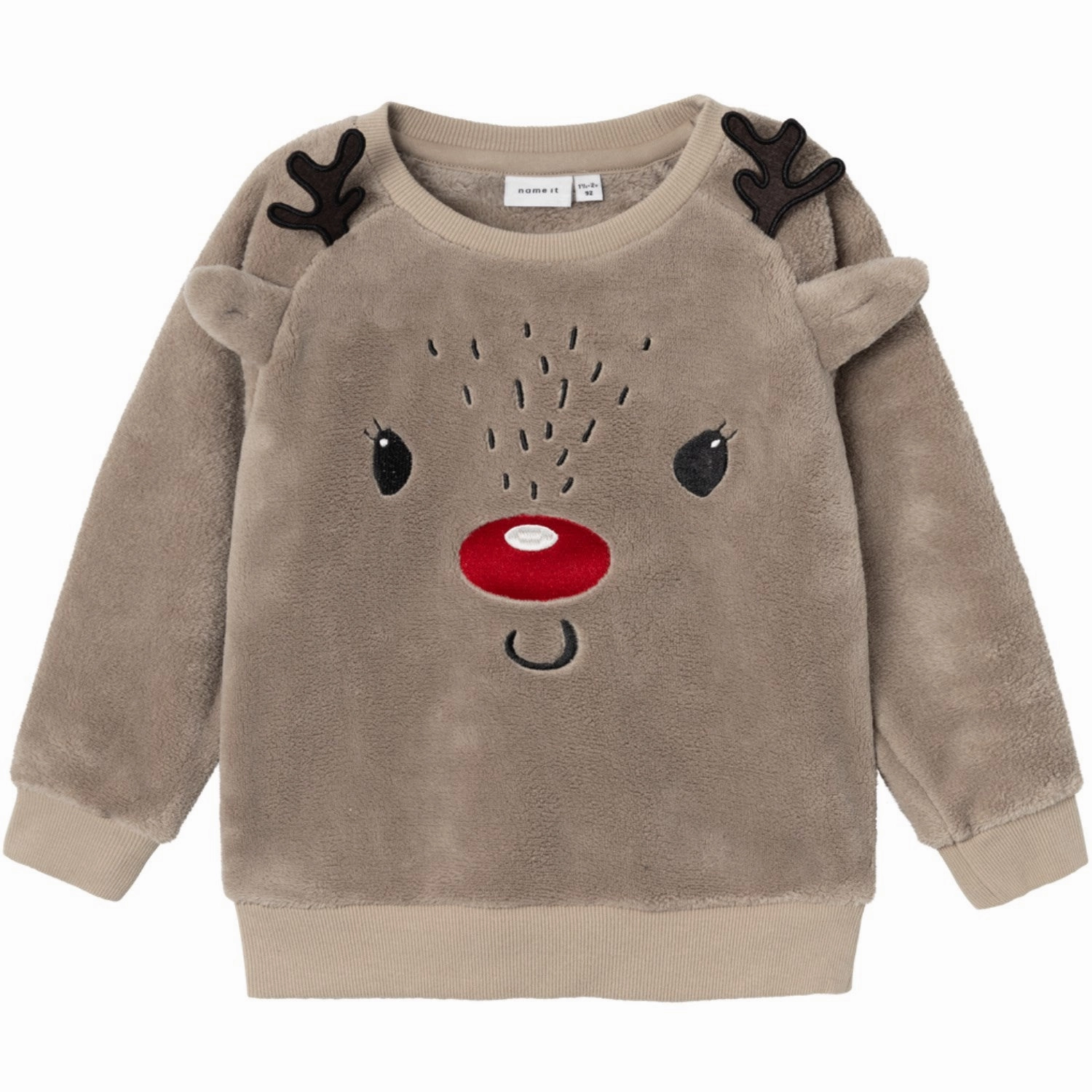 Enchanting Name It Weathered Teak Reindeer Teddy Sweatshirt Luxury