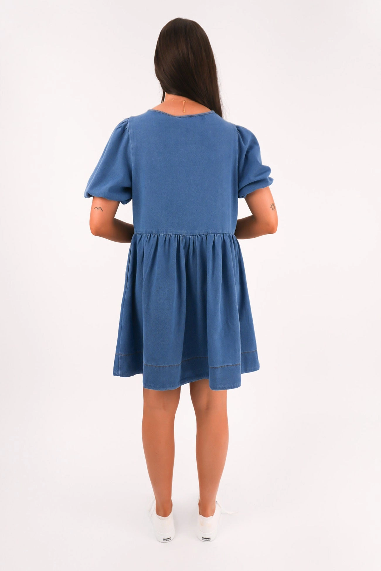 Leto Denim Mini Dress Blue sale price mobile fridge prices