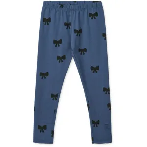 LieWood Bow / Indigo Blue Marie Printed Leggings Luxury Cozy