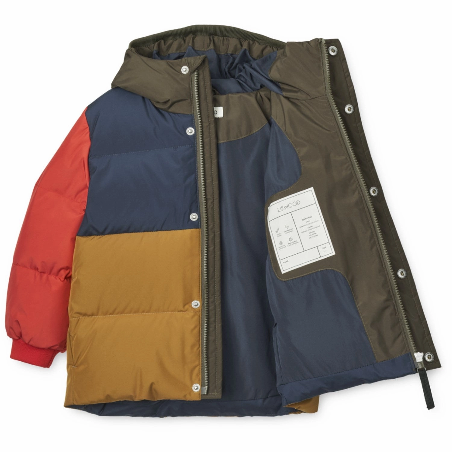 LieWood Army Brown Multi Mix Palle Puffer Down Jacket Soft