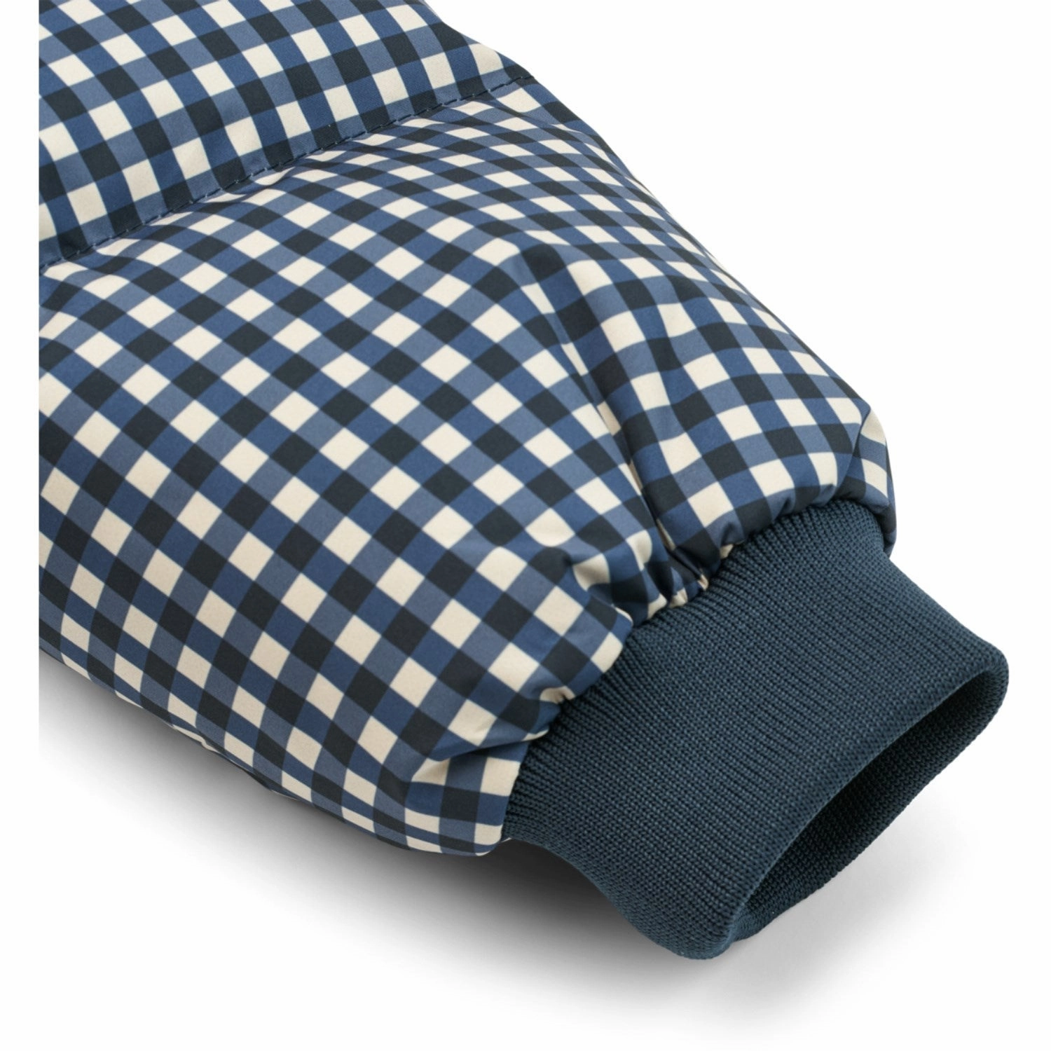 LieWood Check Classic Navy / Dark Sandy Anemone Down Puffer Jacket Linen