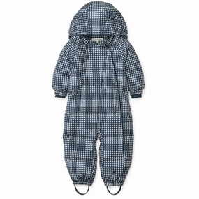 LieWood Check Classic Navy / Dark Sandy Sylvie Baby Snowsuit Moisture-wicking Suede