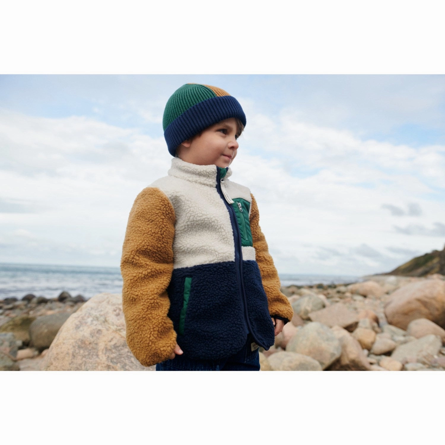 LieWood Classic Navy Multi Mix Nolan Pile Jacket Bow