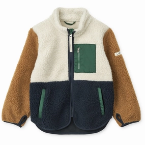 LieWood Classic Navy Multi Mix Nolan Pile Jacket Bow Sophisticated