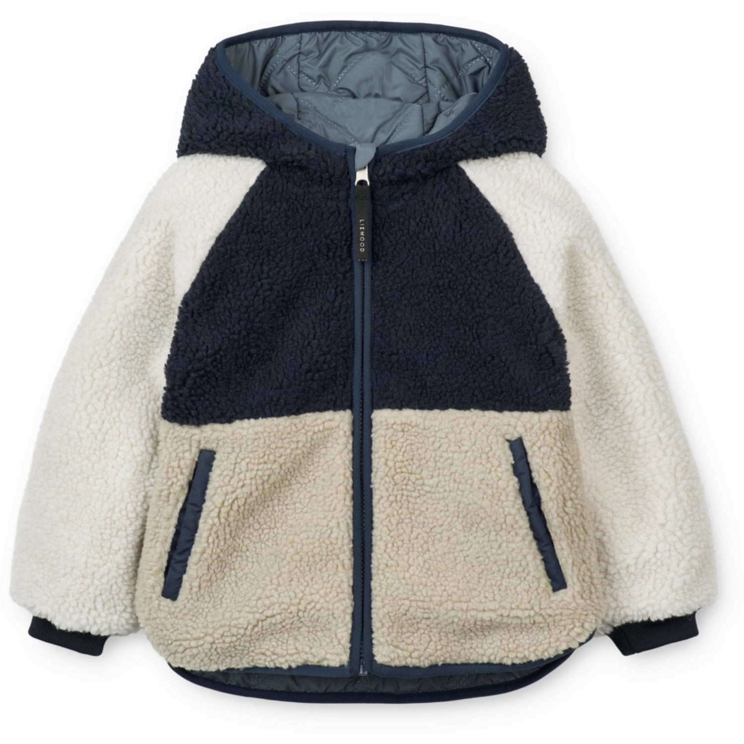 LieWood Whale Blue Multi Mix Jackson Reversible Jacket Stitch Versatile
