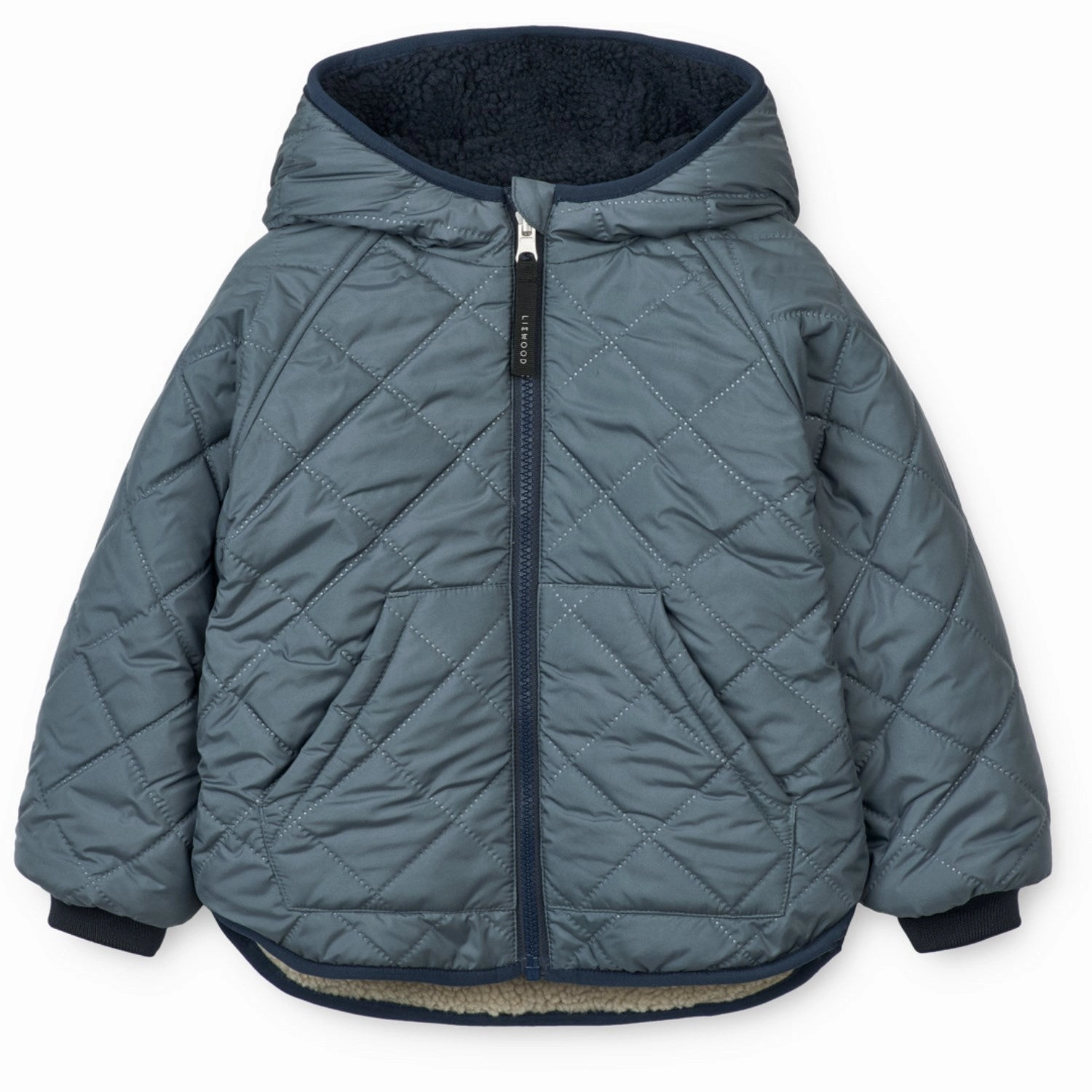 LieWood Whale Blue Multi Mix Jackson Reversible Jacket Stitch