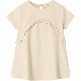 Lil'Atelier Bleached Sand Jolene Loose Sweat Dress Timeless Subtle