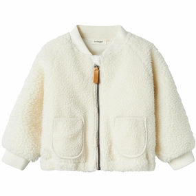 Lil'Atelier Coconut Milk Ladybug Lajo Bomber Jacket Minimalist Texture